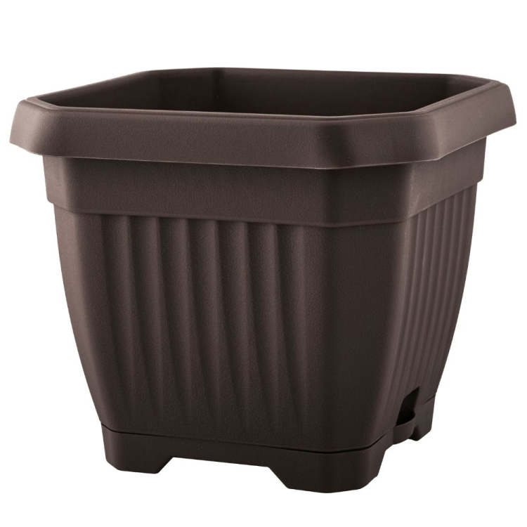 Doniczka z podstawką OCTAGON 40x40cm brązowy